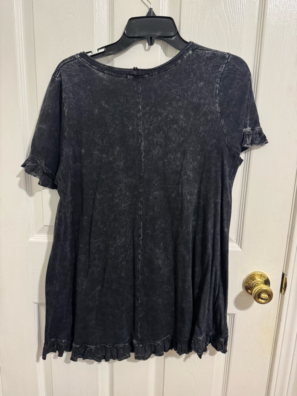 Altar'd State Washed Black Ruffle Tee - Picture 2 of 3